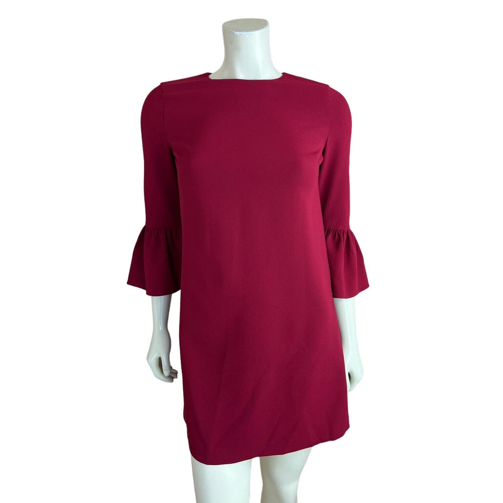 NEW Alice & Olivia Flare Sleeve Mini Dress 0 Coley Ruffle 3/4 Sleeve Holiday